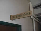 Engraved Sign Restrooms