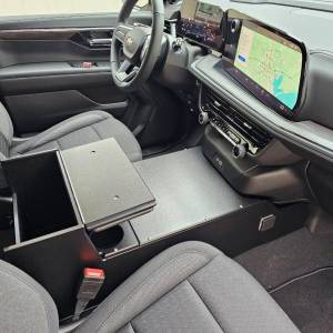 Passenger side view with lid open