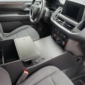 Passenger side view with lid open